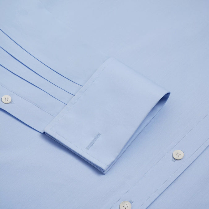 Pale Blue Tailored Fit Double Cuff Ramses Poplin Formal Shirt