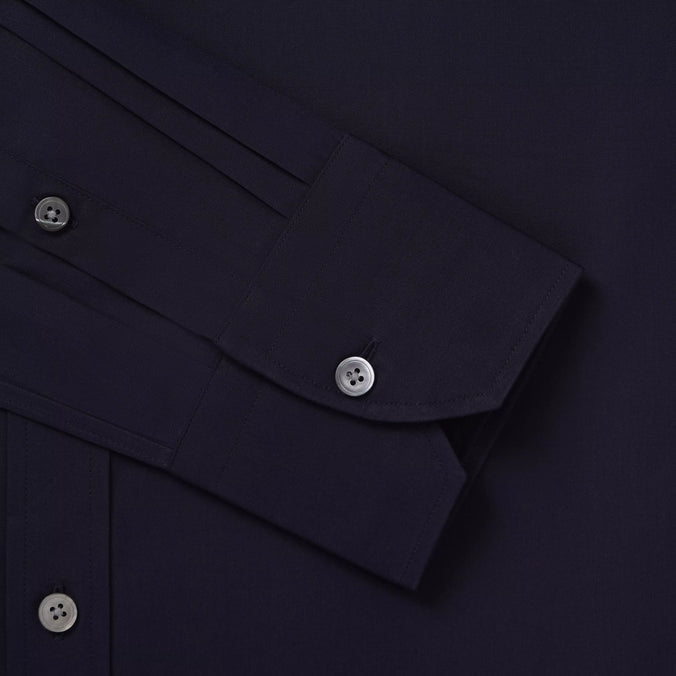 Navy Blue Classic Fit Ramses Cotton Poplin Formal Shirt