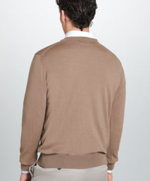 Camel Merino Wool Crew Neck Sweater