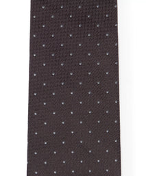 Black & Grey Pin Dot Textured Silk Woven Tie