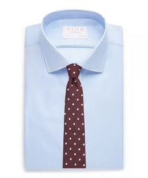 Burgundy Red & Neutral Textured Silk Polka Dot Tie