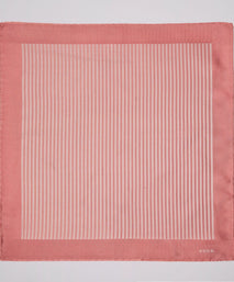 Pale Pink & Neutral Silk Stripe Pocket Square