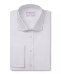 White Tailored Fit Double Cuff Royal Oxford Formal Shirt