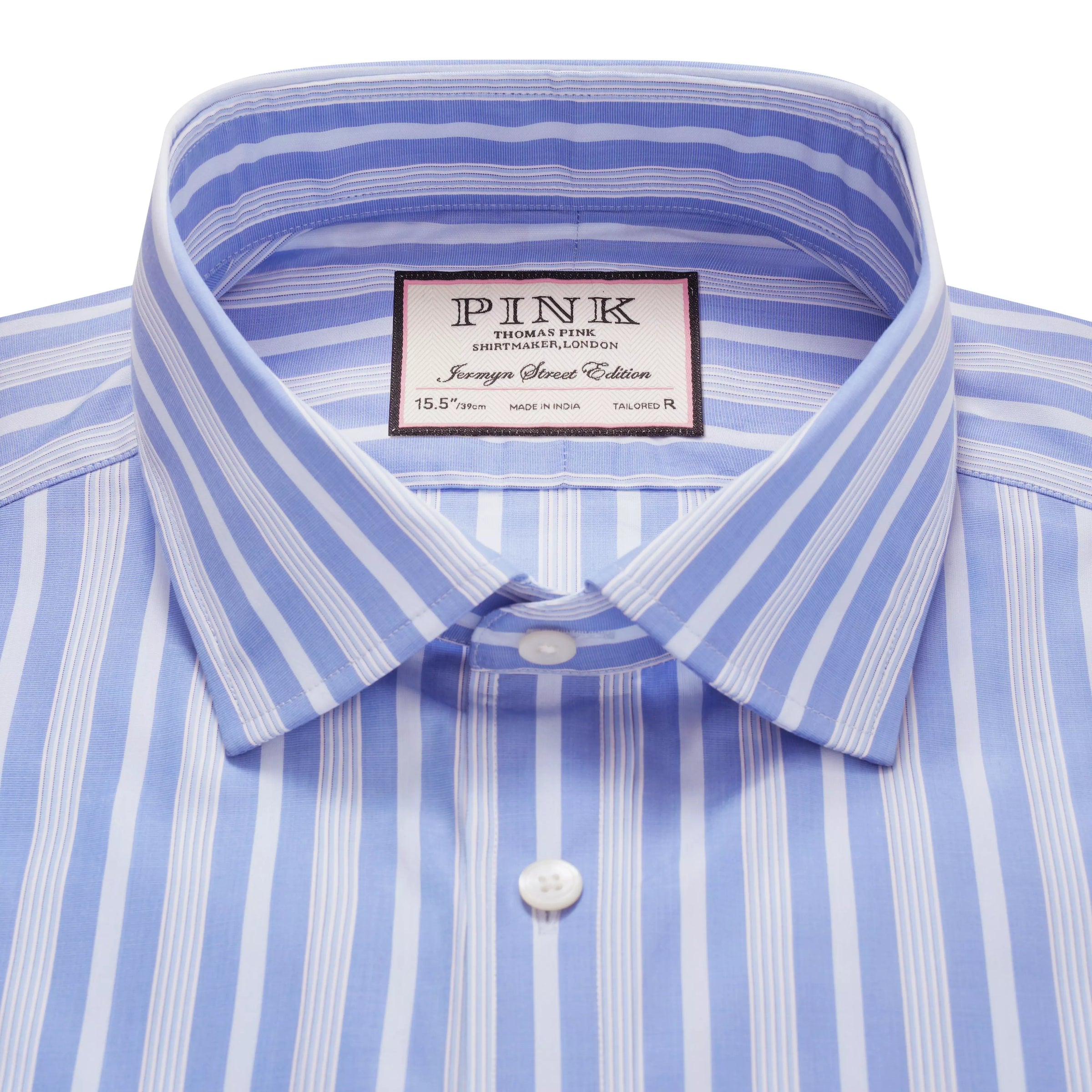 Pale Blue & Blue Tailored Fit Formal Bedford Stripe Shirt