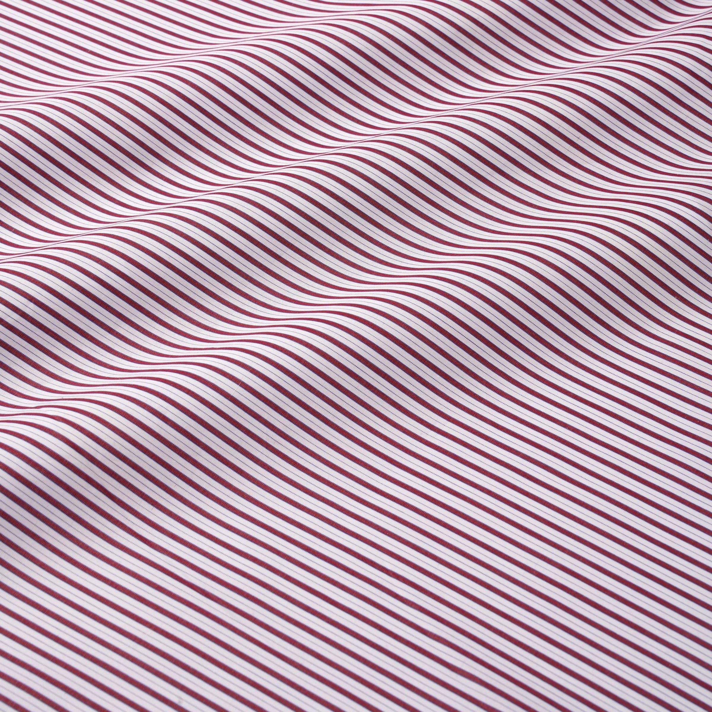 Purple & White Slim Fit Piumino Multi Stripe Formal Shirt