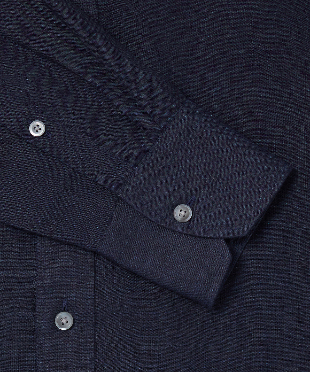 Navy Tailored Fit Essential Linen Button Down Smart Casual Shirt